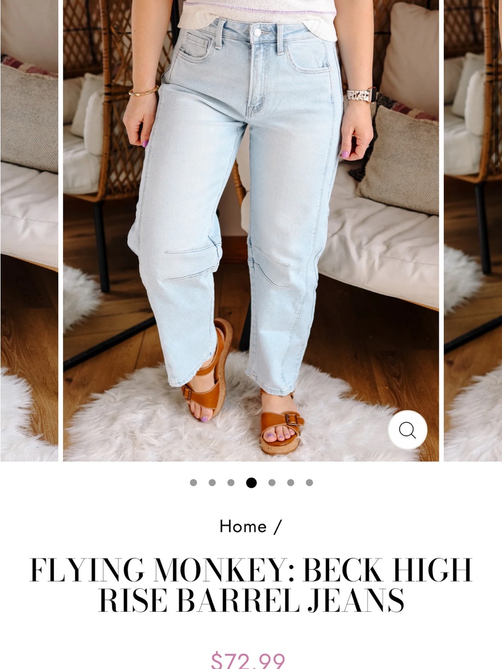 NWOT Flying Monkey Beck High - Barrel - Wide Leg Light Wash Jeans - Picture 9 of 9